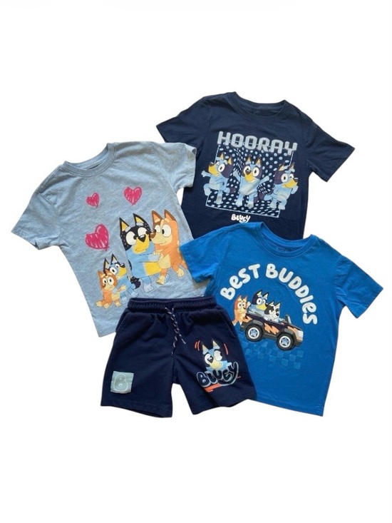 Bluey Other - Bluey Toddler Boys Clothes Lot Size 4/5 - 3 Graphic T-Shirts & Shorts Set
